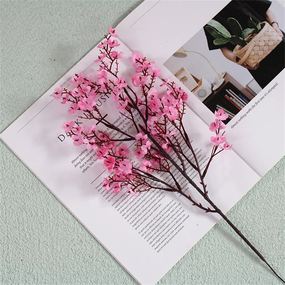 Artificial Plants Beautiful Blue BabysBreath Christmas Decor Fake Plastic Flowers for Home Wedding Bridal Festival Party Vase