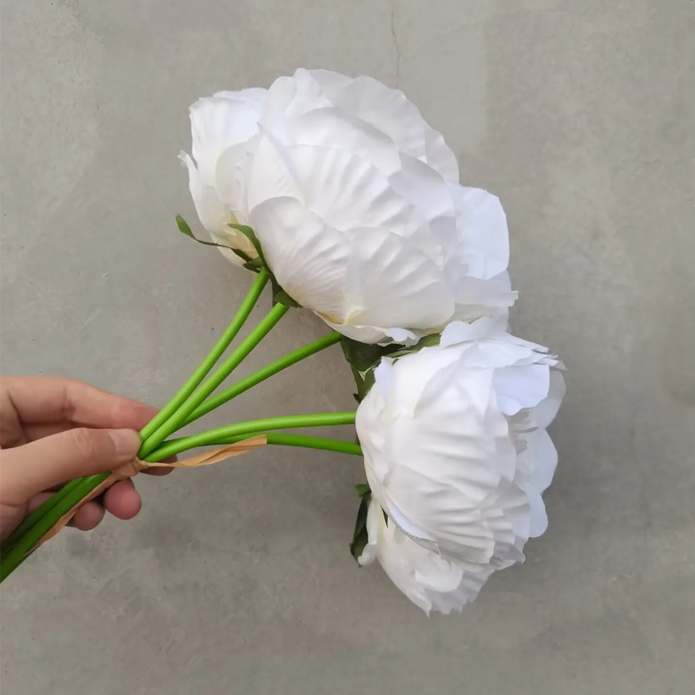 Fake Peonies Artificial Flowers Bouquet White Fake Peony Bridal Boquet Home Wedding Party Decor 5 Heads Silk Flore Peony Bouquet
