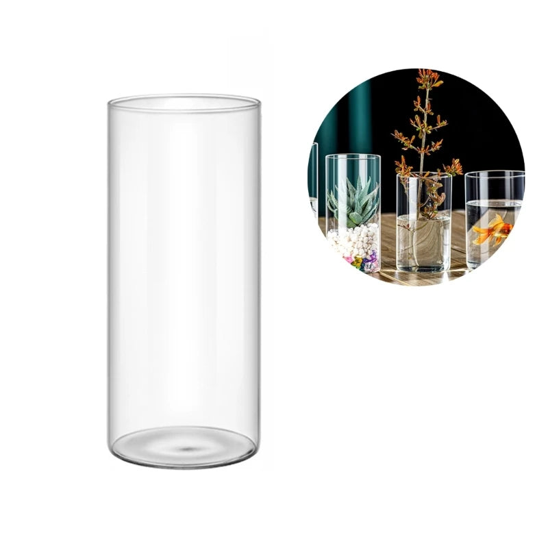 Clear Glass Vase Glass Cylinders Vase for Centerpieces Weddings Party Supply