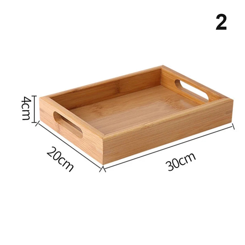 Bamboo Wooden Rectangular Tea Solid Wood Tray trays serving tray Kung Fu  Cup Tray Wooden Hotel Dinner Plate