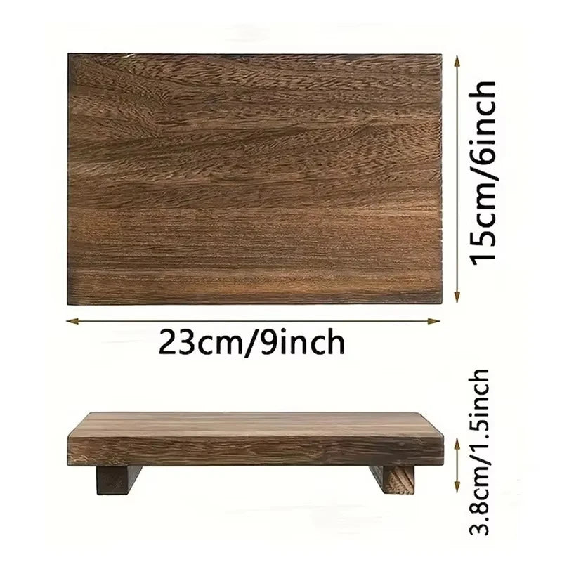 Wooden Tray Base Bracket Bathroom Decoration Wooden Vanity Hand Soap Scented Candle Storage Rack Kitchen Seasoning Rack