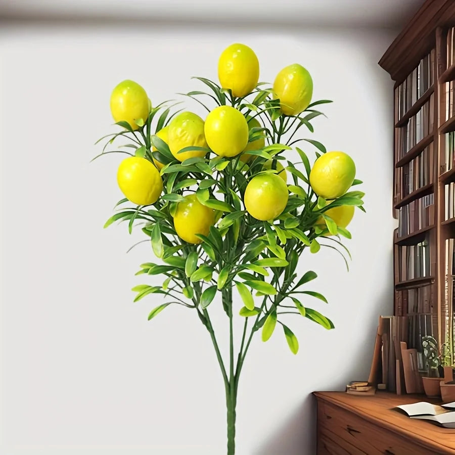 Very realistic artificial lemon tree branch plastic simulation plant for room  kitchen party dining table central decoration