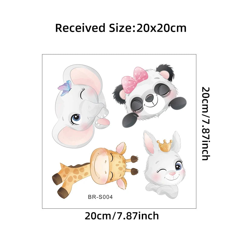 4pcs/set Cute Cartoon Animals Switch Stickers for Kids Room Baby Nursery Room for Switch Panda Elephant Wall Decals Wall Sticker