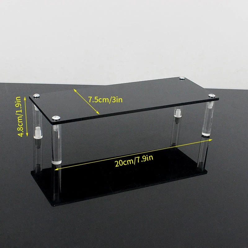 1-3 Tier Acrylic Display Stand Mini Doll Storage Rack Model Figurine Display Stand Transparent Ladder Makeup Organization Shelf
