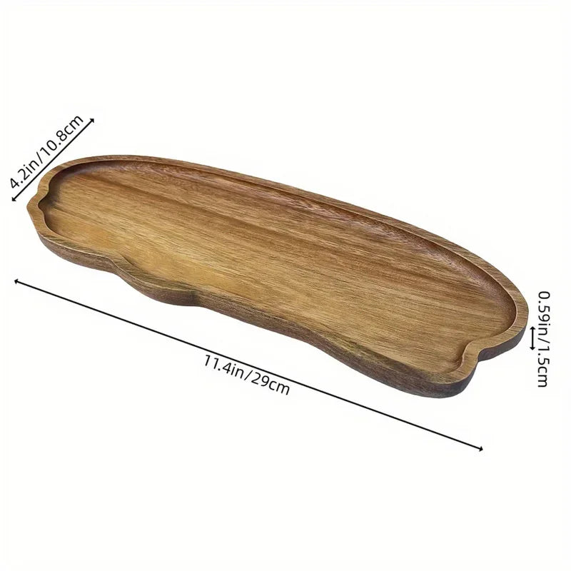 Japanese Style Wooden Tea Coffee Tray Fruit Dessert Candy Plate Wood Decorative Bread Snack Cake Food Dish Trays Tableware