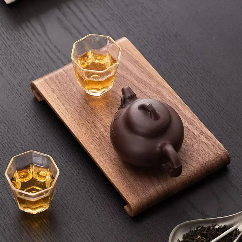 Walnut Dry Foam Table Tea Tray New Chinese Household Decorative Plate Small Solid Wood Dry Foam Tea Tray Simple Wooden Plate New