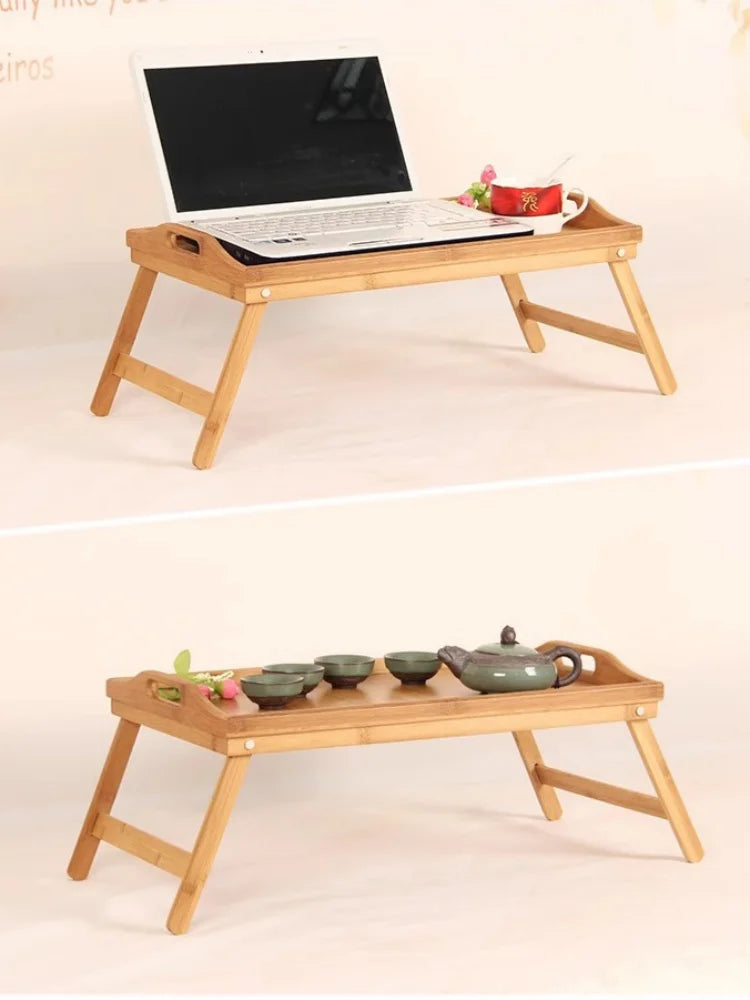 Bed tray, folding dining tray, wooden bamboo tea tray, picnic table, bed with postpartum meal tray, footboard vegetable tray, fr