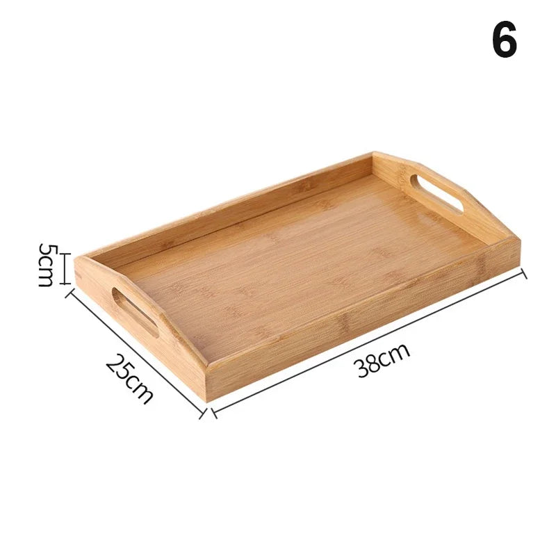 Bamboo Wooden Rectangular Tea Solid Wood Tray trays serving tray Kung Fu  Cup Tray Wooden Hotel Dinner Plate