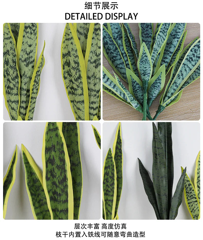 Artificial Snake Plant Single Branch Indoor Landscaping Crown Blue Agave Nordic Floor Decoration Green Plants