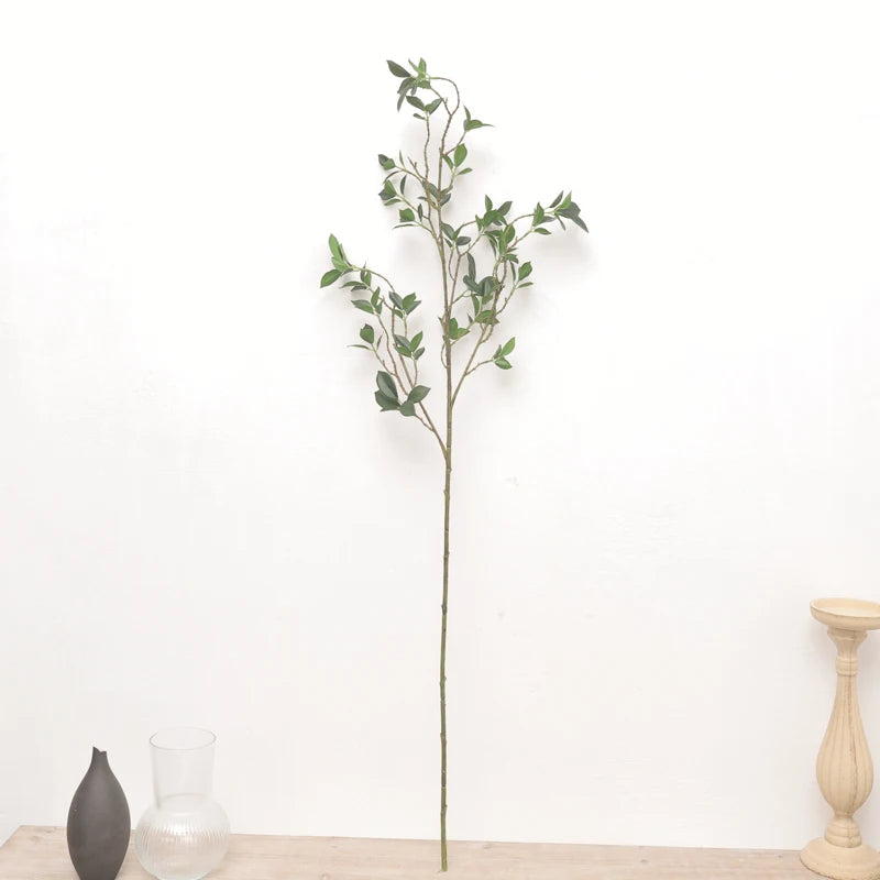 Artificial Long Branch Ficus Green Leaves Tree Branches For Fake Plants Home Wedding Backdrop Party Living Room Decoration Props