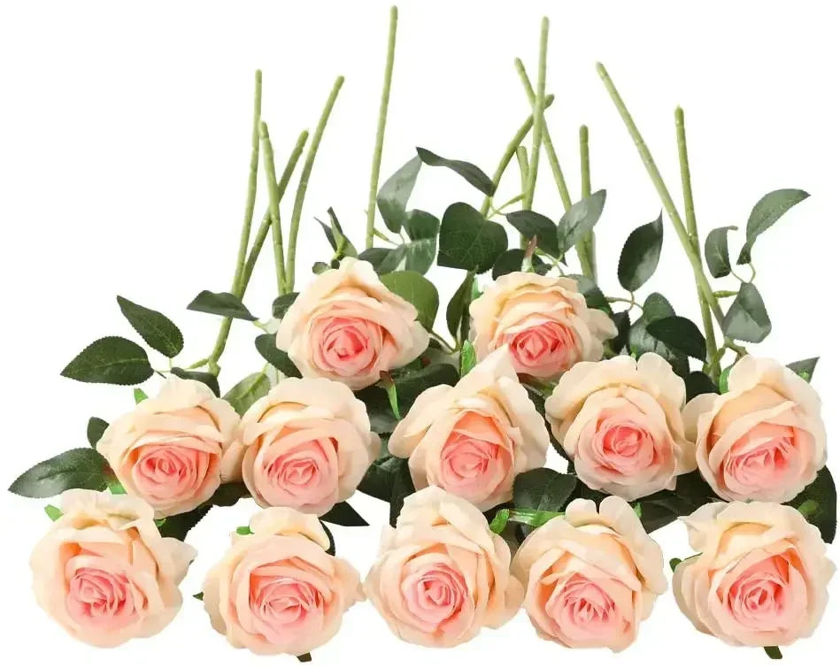 12 PCS Artificial Flowers Roses Silk Flowers Fake Long Stem Artificial Black Roses for Home Party Halloween Decorations