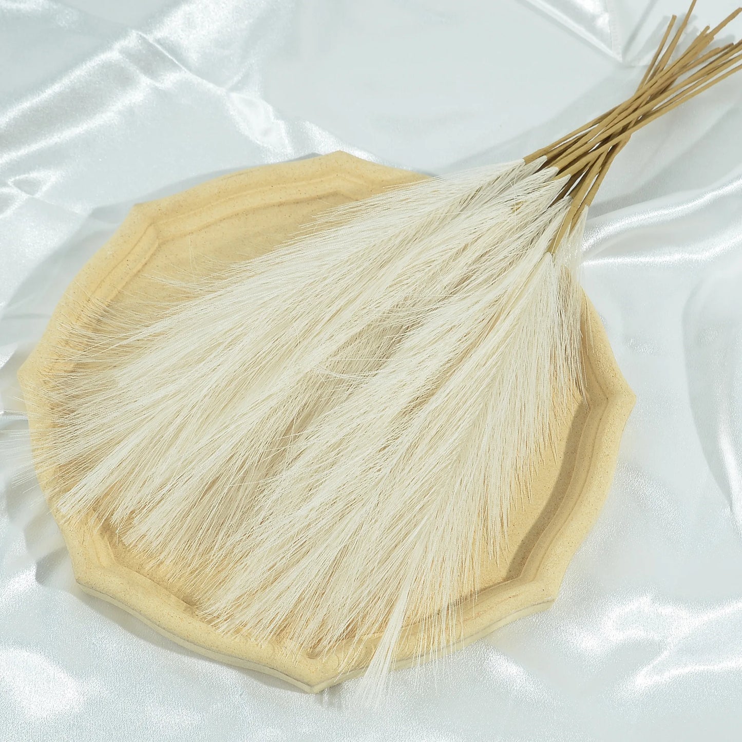 5pcs 2Fork 45cm Artificial Pampas Grass Bouquet Boho Decor Flower Fake Plant Reed for Table  DIY Home Party  Wedding Decoration