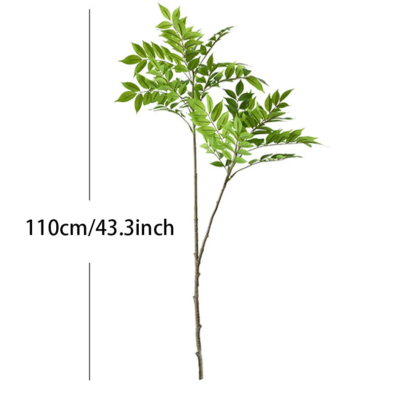 Large Artificial Plants Ficus Tree Branch Fake Lacquer Tree Plastic Banyan Plants Green Tall Palm Leaves For Home Garden Decor