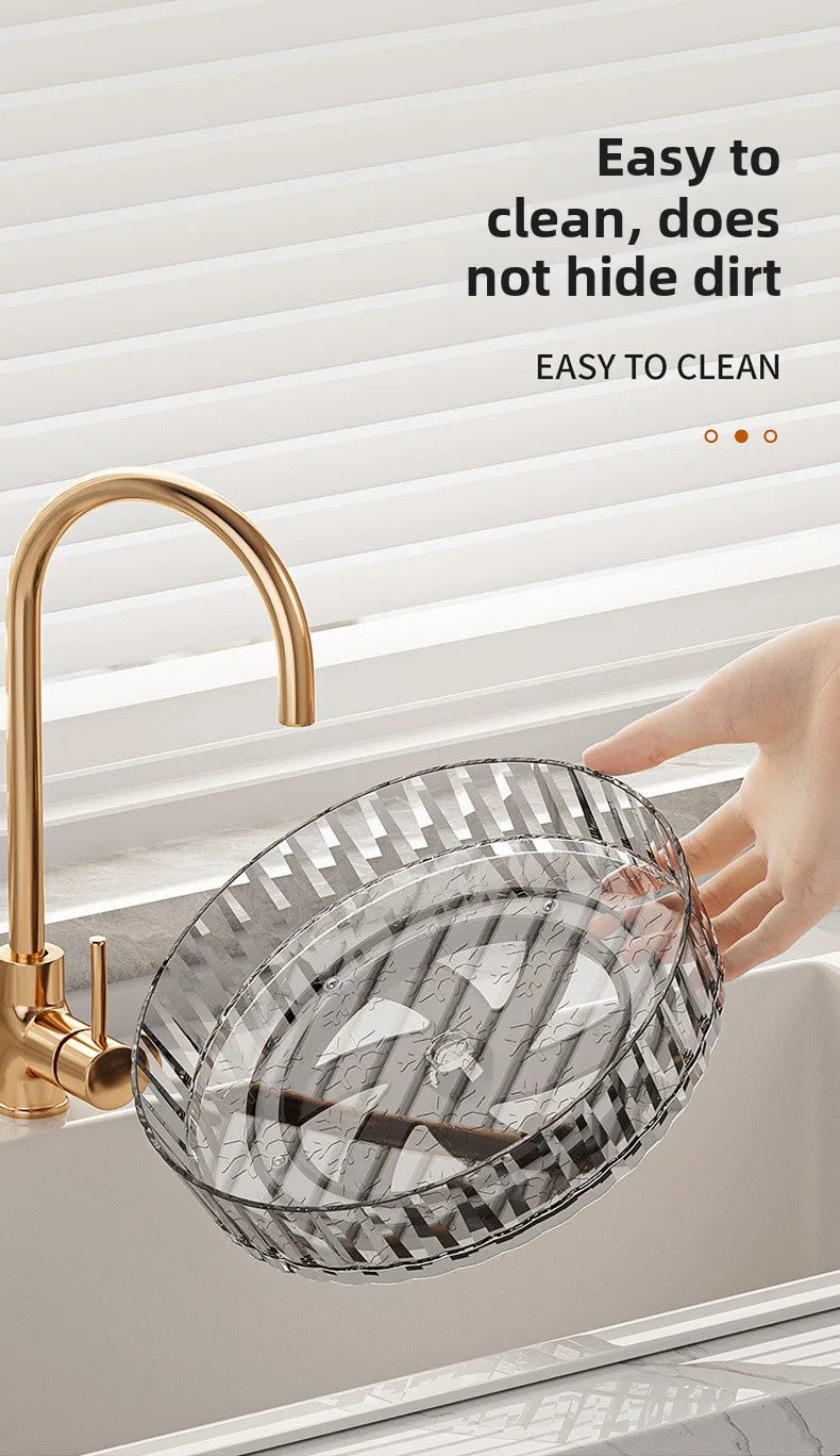 360° Rotating Plastic Storage Bins|Clear Cabinet Organizer for Kitchen/Pantry/Fridge/Cosmetic |Space-Saving Round Container