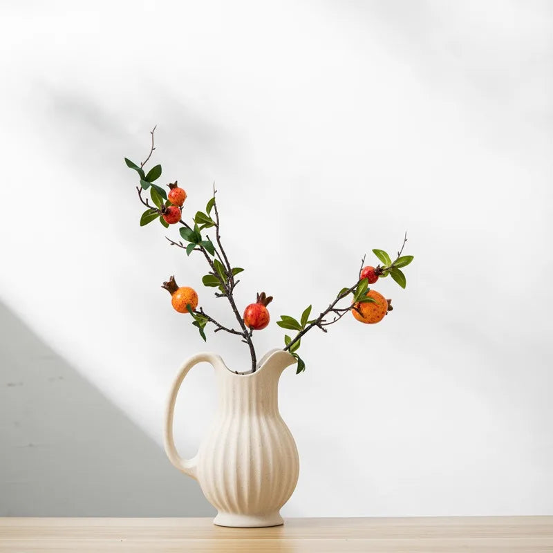 White Pot shaped Ceramic Vase Kettle Ceramic Vase Dual-use Irrigation And Watering European Minimalism