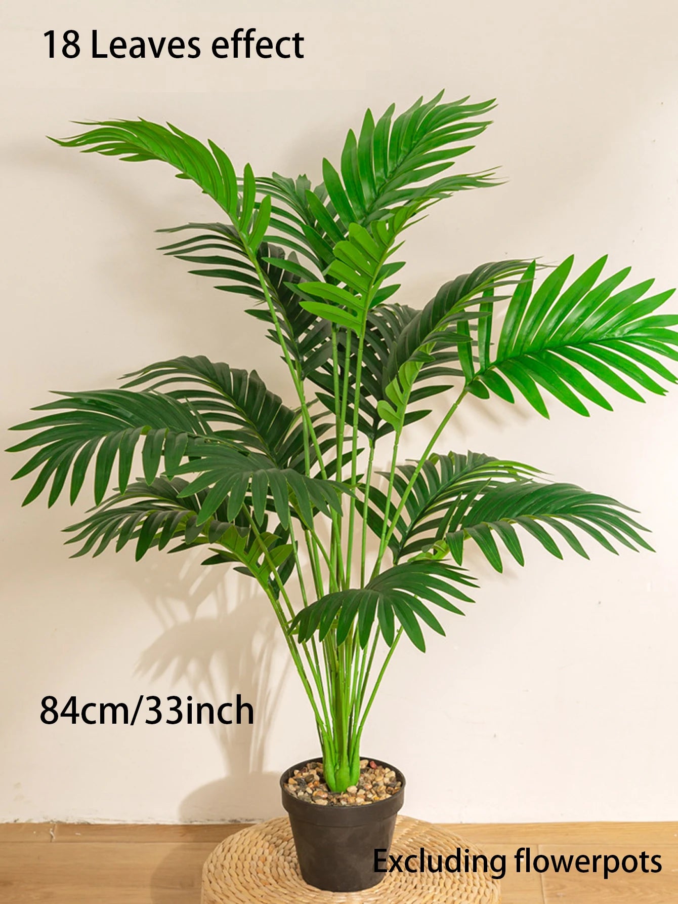 1pc 12/18/24 Leaves Artificial Plant Tropical Hibiscus Tree Indoor Decorative Green Plant Branch Bouquet Foliage Home Decoration