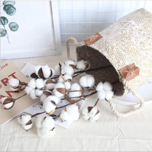 Naturally Dried Cotton Cheap Artificial Plants Floral Branch Vases Wedding Garden Party Decorations Fake Flowers Home Gift Decor