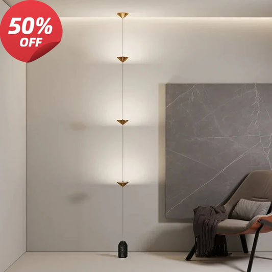 3 Heads Minimalist Living Room, Hallway Background Wall Floor Lamp, Designer Wiring Free Creative Bedroom Bedside Lamp