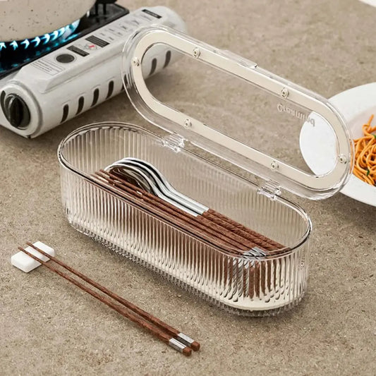 Kitchen Chopstick Organizer Cutlery Storage Box Chopstick Dinnerware Holder with Drain Tray for Utensils Drawer Spoons Cutlery