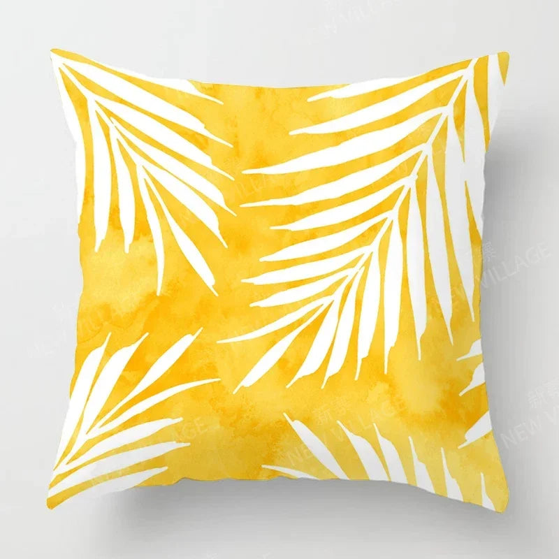 Upgrade your living room decor with a stylish geometric cushion cover in yellow and white Home Decor 45x45 40x40 50x50 60x60