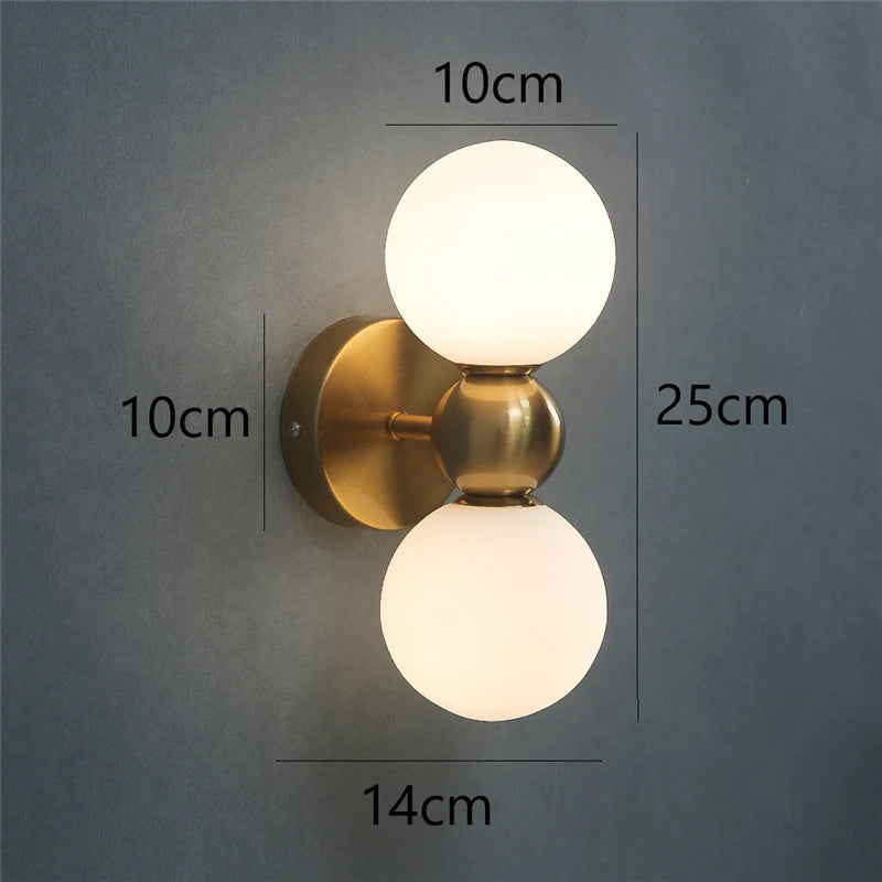 Creative Glass Ball Wall Lamps Modern Bedroom Bedside Lamp Living Room Background Wall Lights Home Decoration Lighting Fixtures