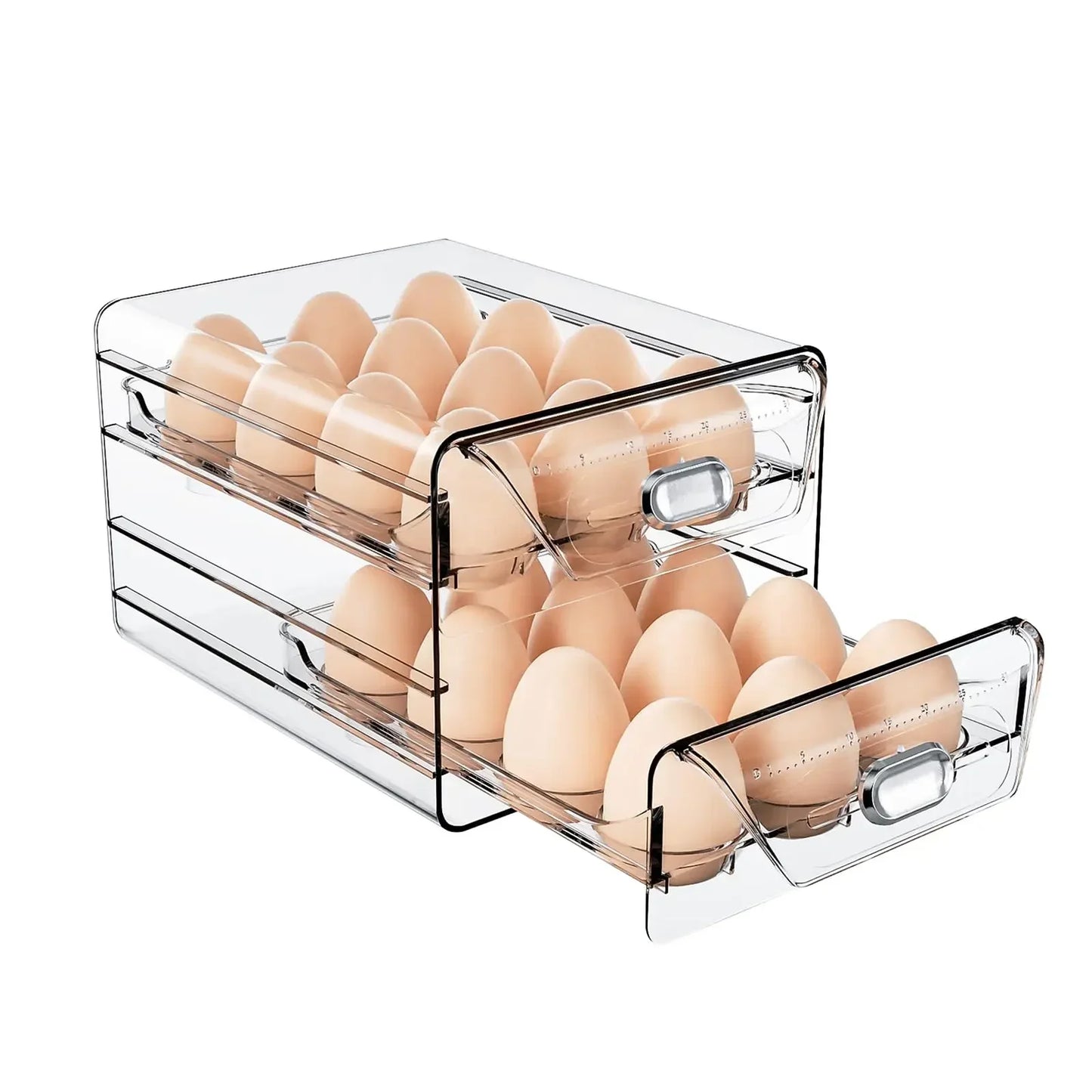 Clear 60 Egg Container for Refrigerator, Egg Holder for Fridge,Stackable Egg Storage Container, Egg Fresh Storage Box Tray