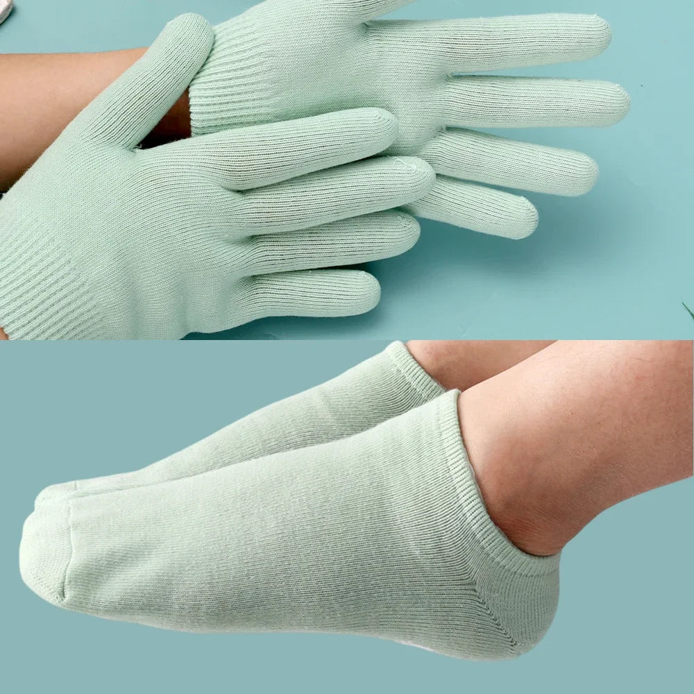 Reusable Moisturizing Mask Socks Exfoliating Anti Crack Silicone Protective Gloves Dry Dead Skin Remover Hand Foot Care Tools