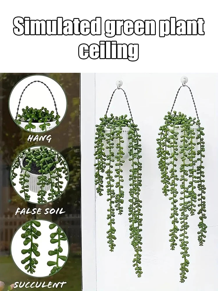 1PC Artificial Green Plants, Love Tears, Home Decoration, Fake Plants, Simulated Green Plants, Ceiling, Plastic Vines