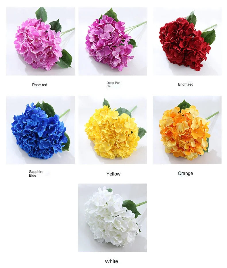 Simulation Mallorca Artificial Flower Big 5 Hydrangea Silk Cloth Home Living Room Table Decoration Wedding Fake Flower Blue
