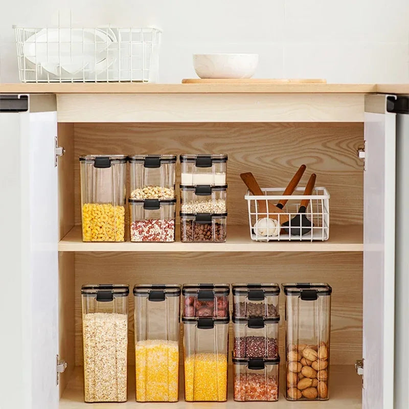 PET Food Storage Containers Kitchen Organization Kitchen Storage Box Jars Ducts for Food Storage Box Fridge Organizer Containers