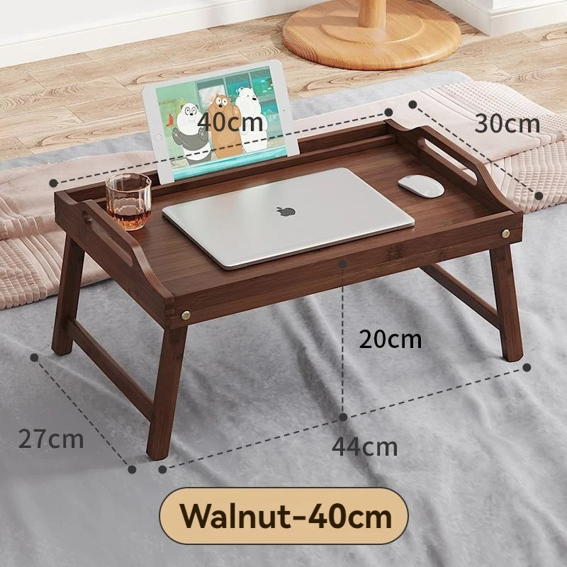 Bamboo breakfast table, bedroom, foldable computer desk, bed, lazy laptop, tablet table, children's study desk