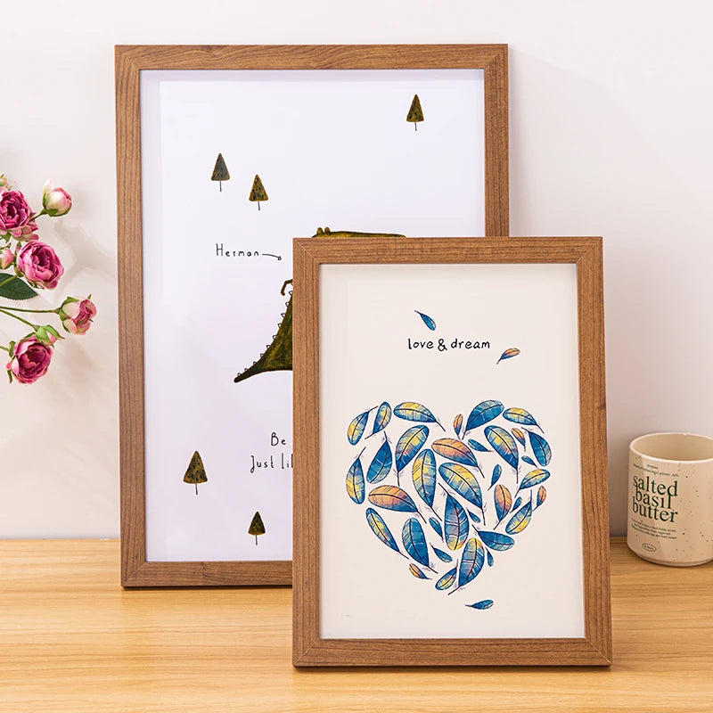 Wooden Picture Frame 30X40cm 21x30cm 15X20cm A4 A8 Square Tabletop Photo Frames Wall Art Poster Display Bedroom Home Decor