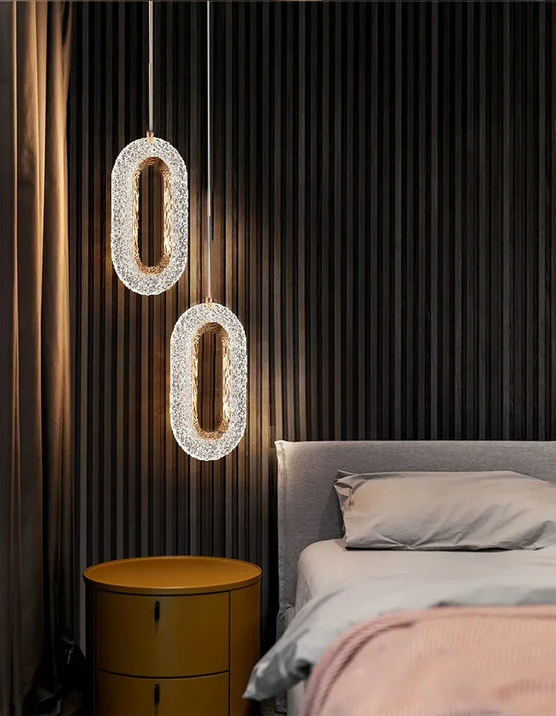 Nordic Luxury Bedside Chandelier Long Line Living Room Background Wall Light Study Chandelier Bedroom Bedside Small Chandelier