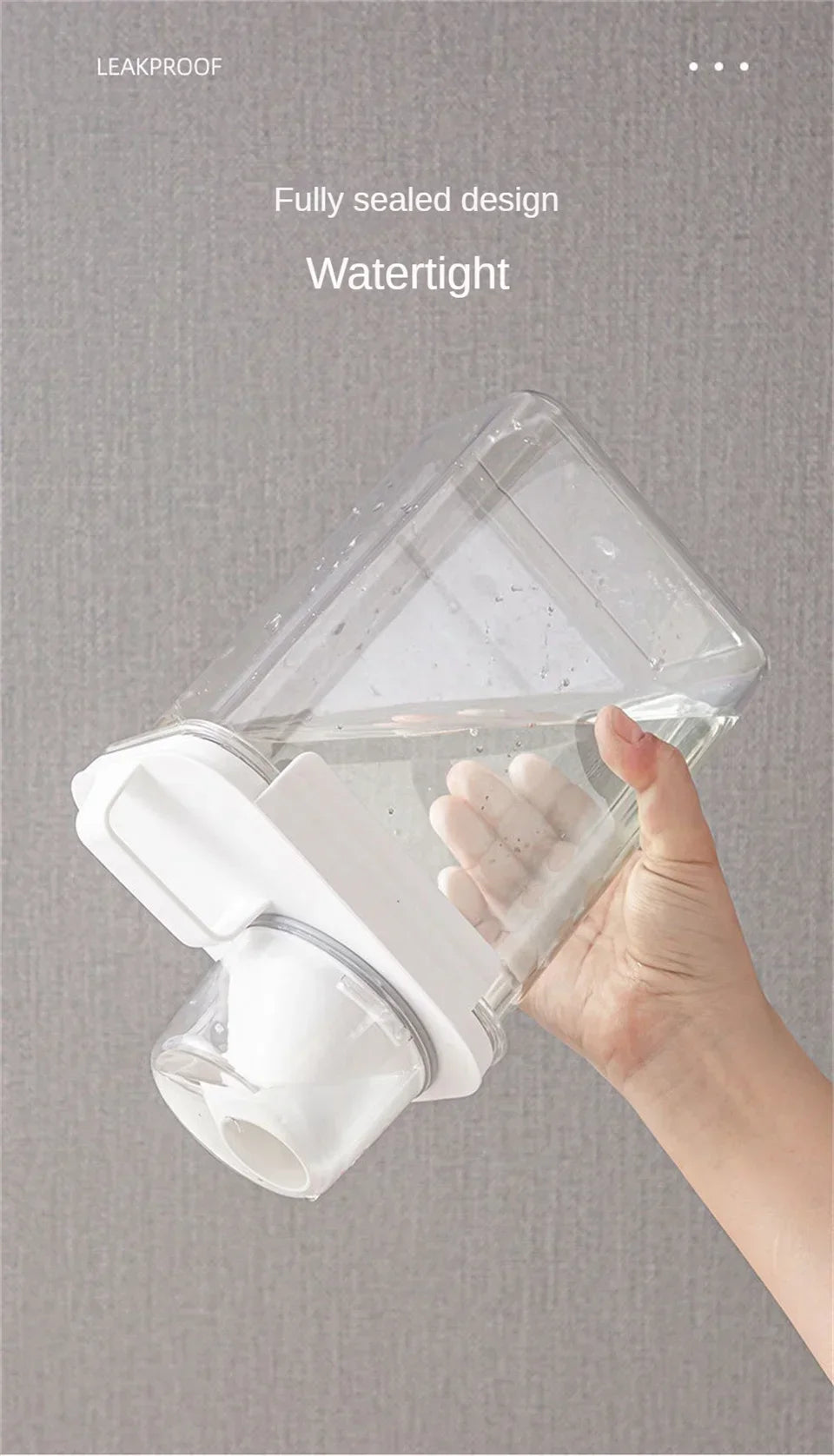 Food Storage Containers  with Measuring Cup Moisture-proof Powder Cereal Storage Tank Detergent Plastic Airtight Kitchen Items