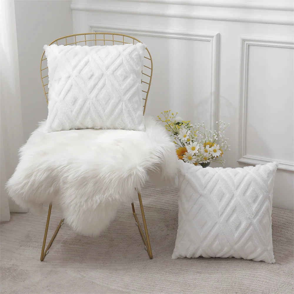 Kitinjoy Velvet Throw Pillow Cover 40x40cm Soft Solid Pillow Case Decor Square Cushion For Sofa Bedroom Home Pillowcase 45x45