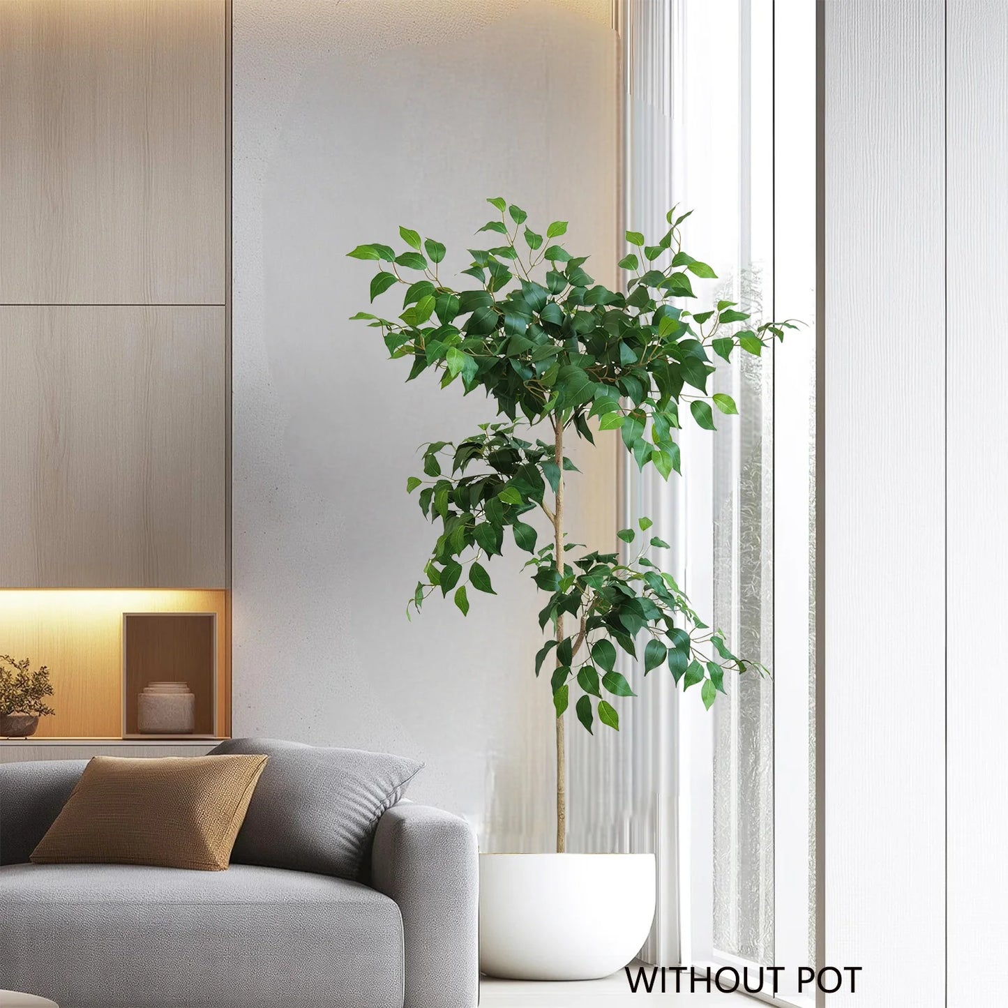 130-170CM New Artificial Ficus Plant banyan tree Branches Faux Tall Plant Ornament indoor Fake Plant For Home living room decor