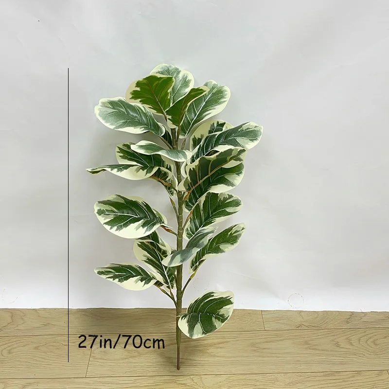 35-150cm Tropical Tree Artificial Rubber Tree Fake Tree Artificial Plants Faux Banyan Tree for Home Garden Room Shop Decor