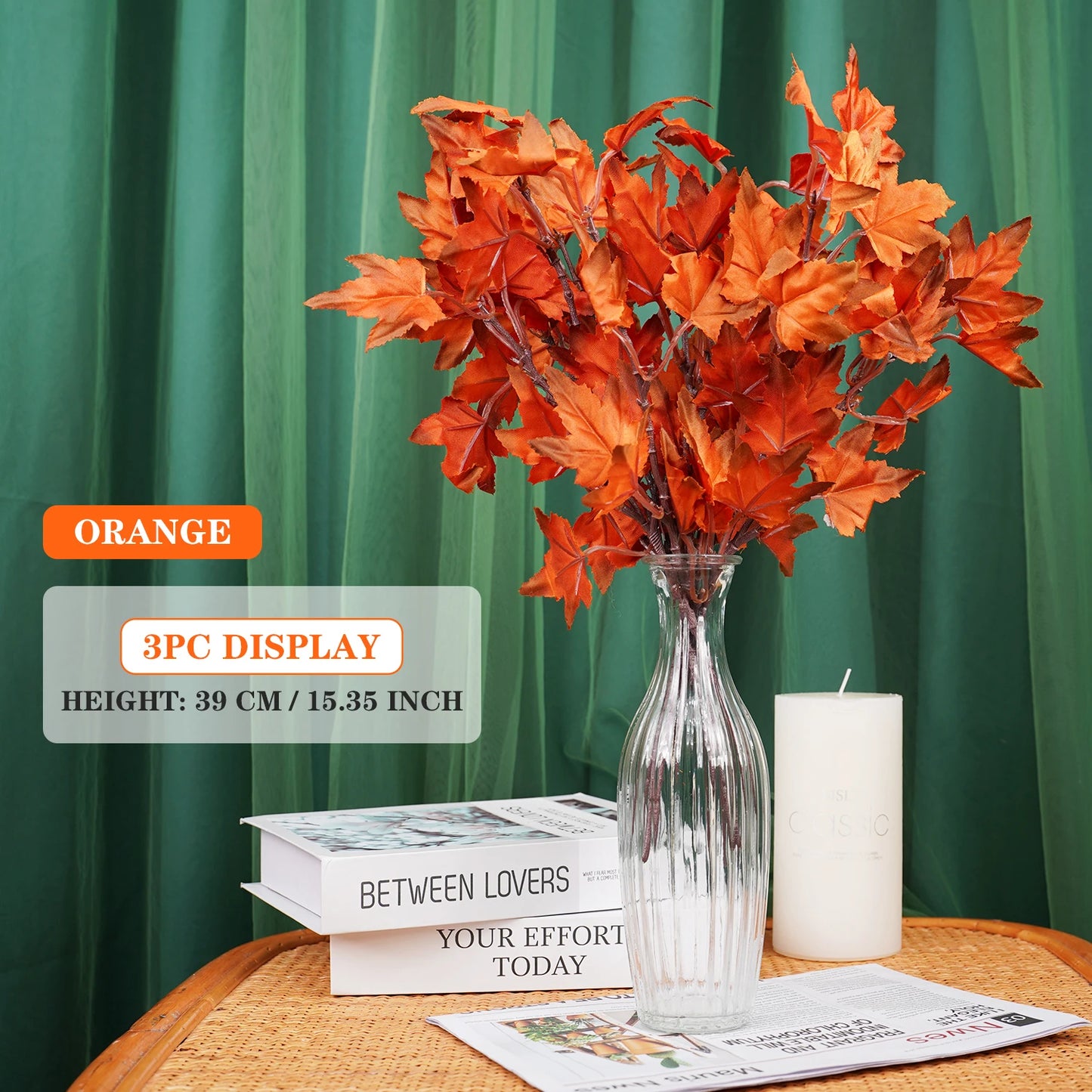 Fall Artificial Maple Leaf Flowers Bouquet for Home Room Decor Wedding Marriage Party Decoration Fake Plant Garden Vase Ornament