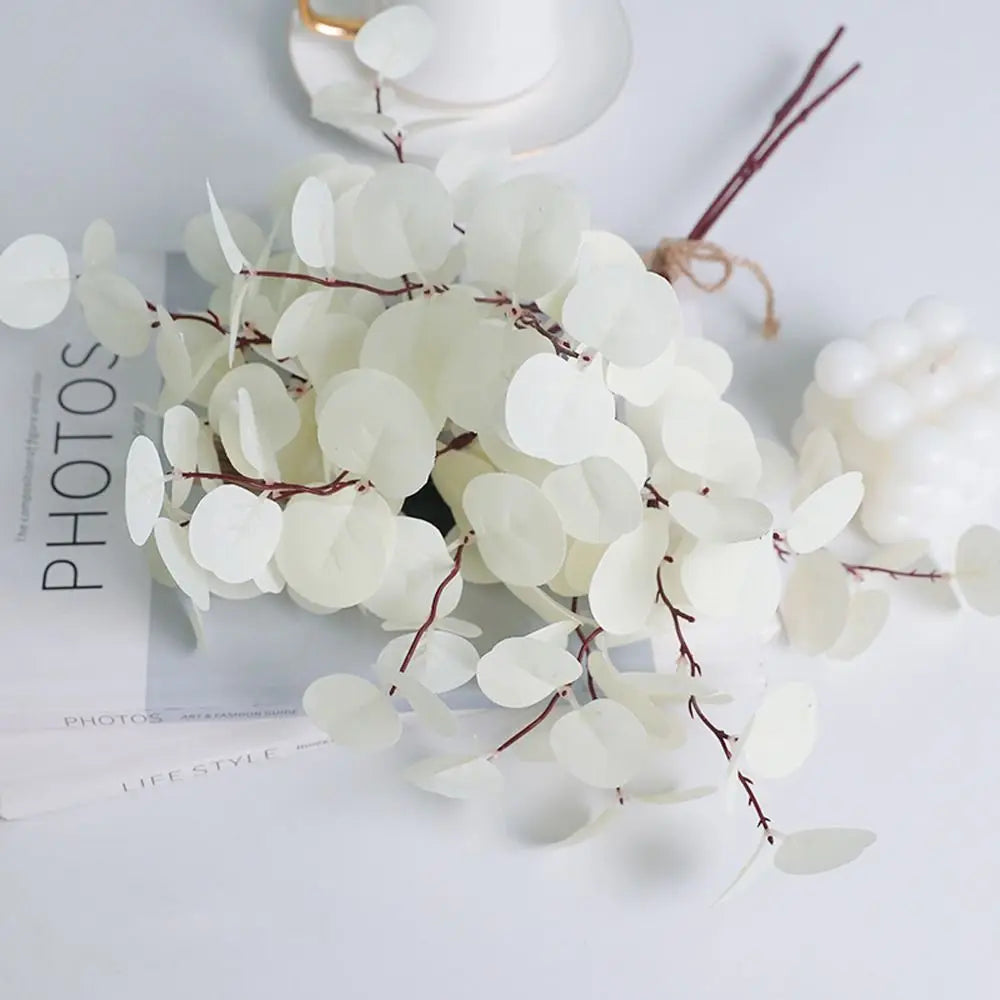41cm Artificial Eucalyptus Branches Non-Fading Handmade Fake Eucalyptus Leaf Realistic Simulation Plants Outdoor Indoor Decor