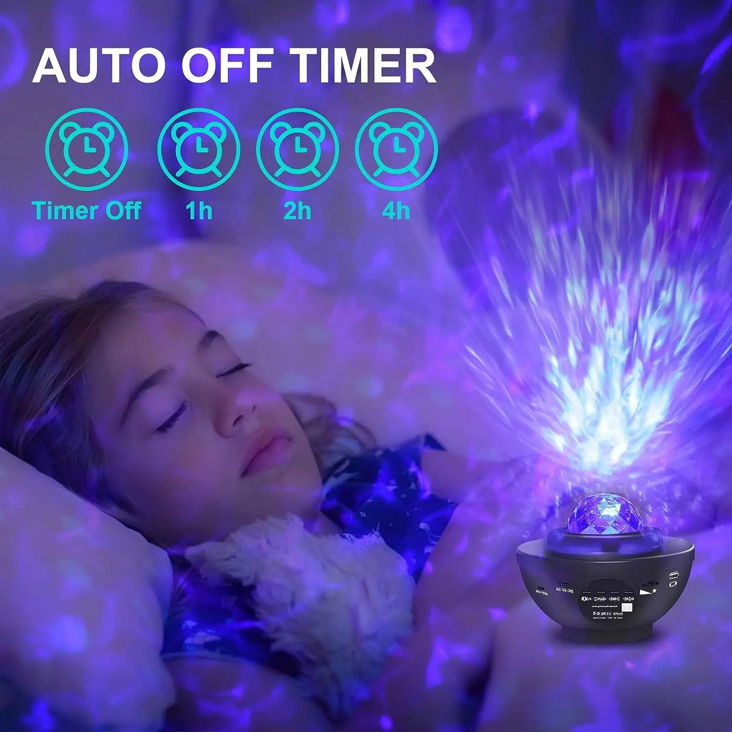Star Night Light Projector Galaxy with Ocean Wave Music Speaker Sky Light Projector for Bedroom Decoration Birthday Gift Party