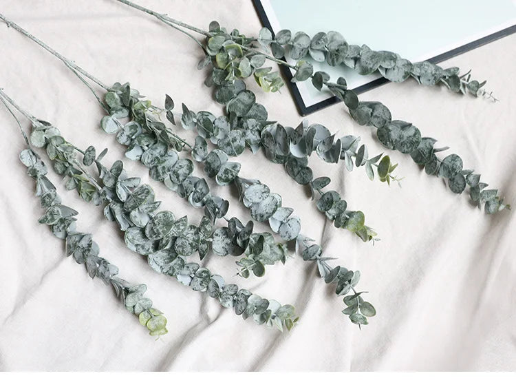 Real touch artificial eucalyptus branch leaf plants long leaf fake plants home decor dried artificial flowers wedding decoration