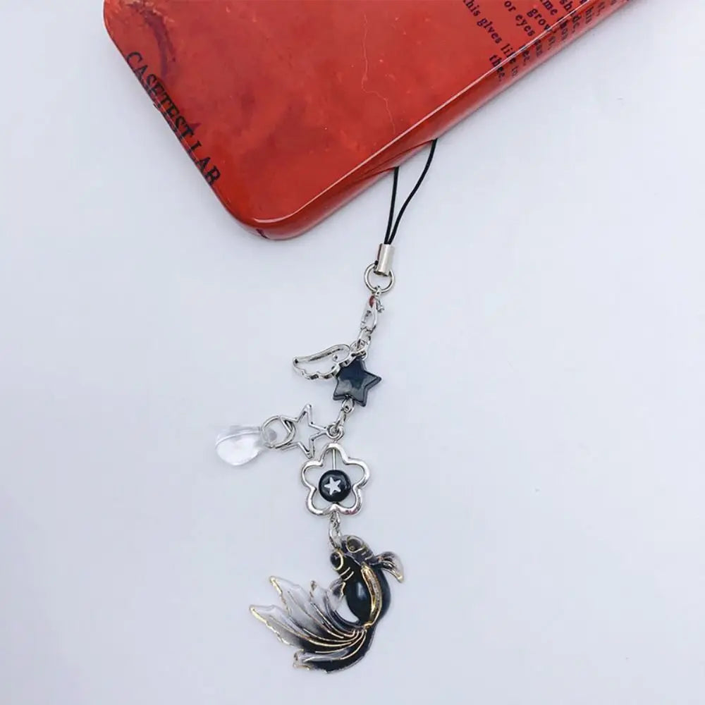 Cell Phone Rope Chain Anime Pendant Y2K Beaded Beads Chain Handmade Beads Strand Choker Pink Key Chain Phone Charm Key Chain