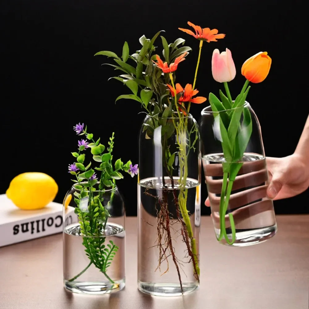Creative Hydroponic Plant Glass Simple Modern Bottle Flower Vase for Centerpieces Desktop Home Dining Wedding Modern Wedding