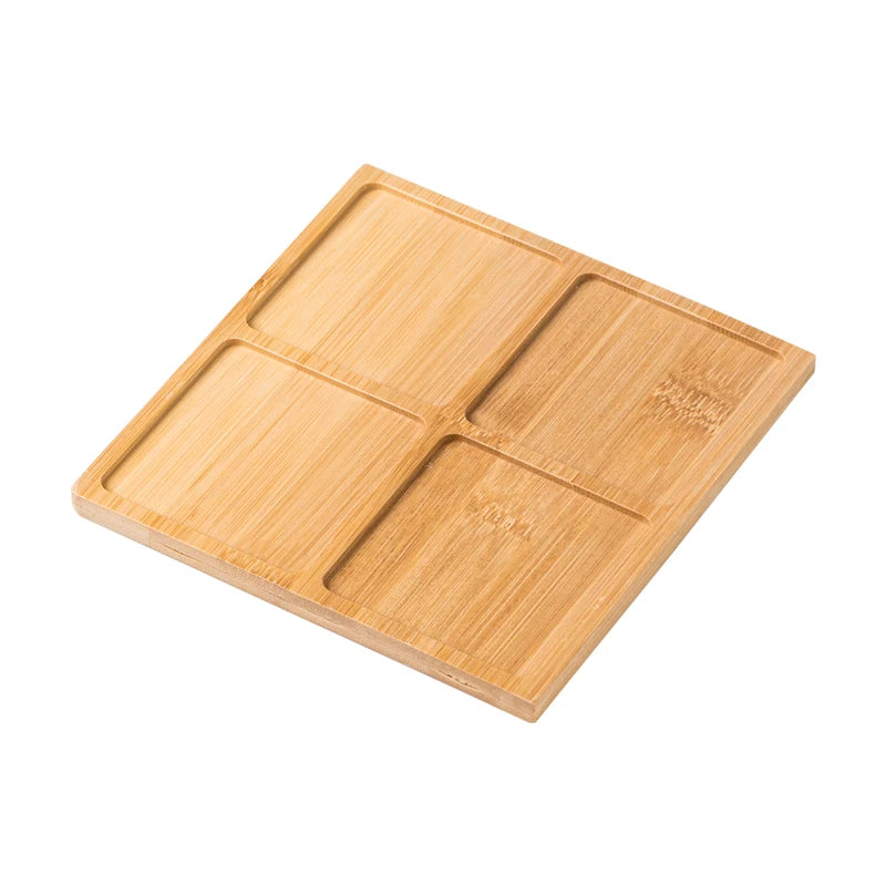 Wooden Soap Dispenser Tray Multi Bamboo Multi Shape Wooden Holder Pot Tray Home Decor Garden Supplies  Photography Props Coaster