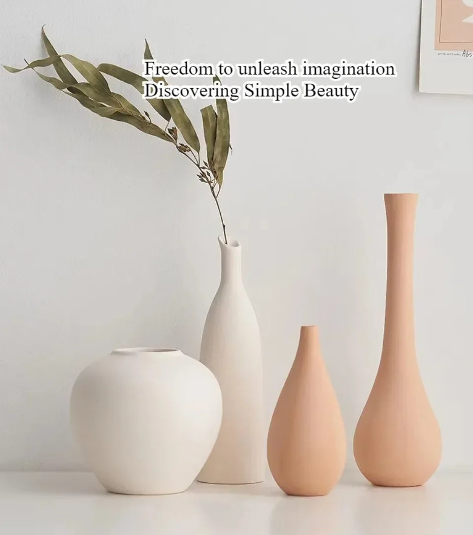 Plain Ceramic Vase  Arrangement Creative and Minimalist Nordic Ins Style Decoration Pottery Props for Home Photography Plain Vas