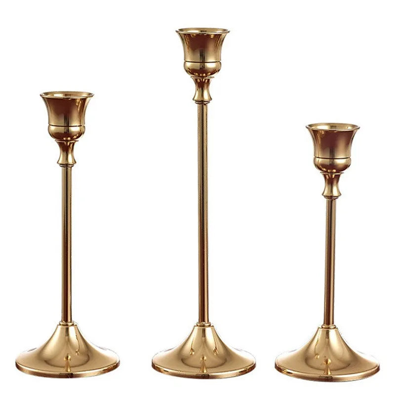 European style Metal Candle Holders Simple Golden Wedding Decoration Bar Party Living Room Decor Home Decor Candlestick