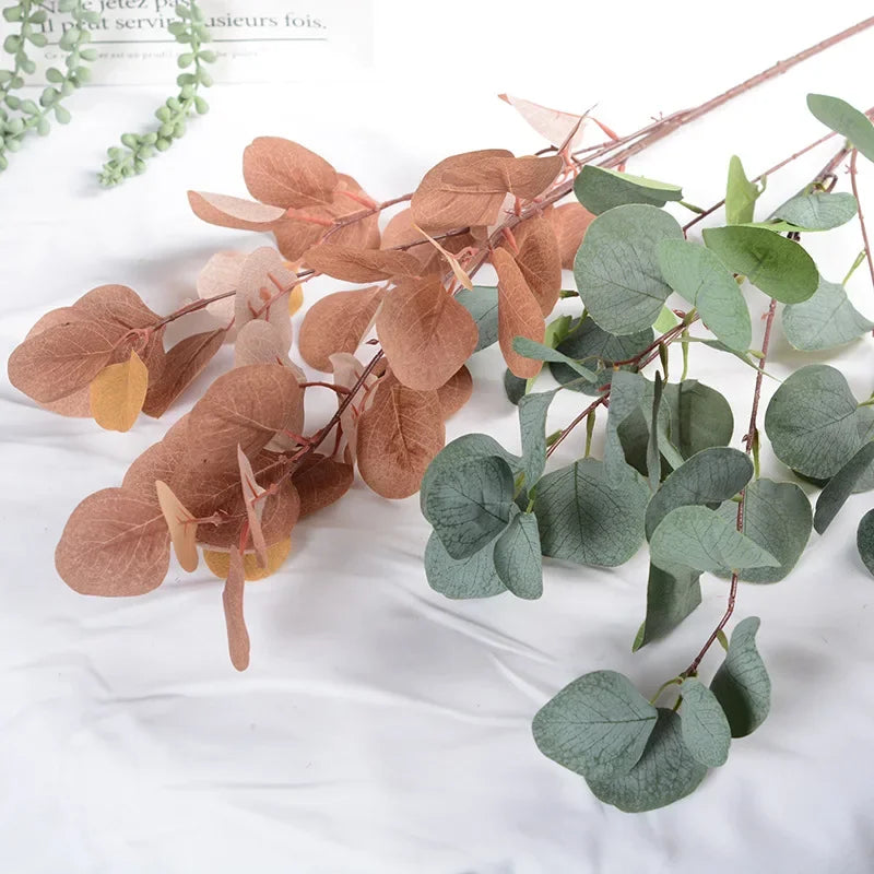 Fake Eucalyptus Artificial Plants Long Stems Flowers Arrangement Accessories Silk Eucalyptu Branches For Home Fall Decoration