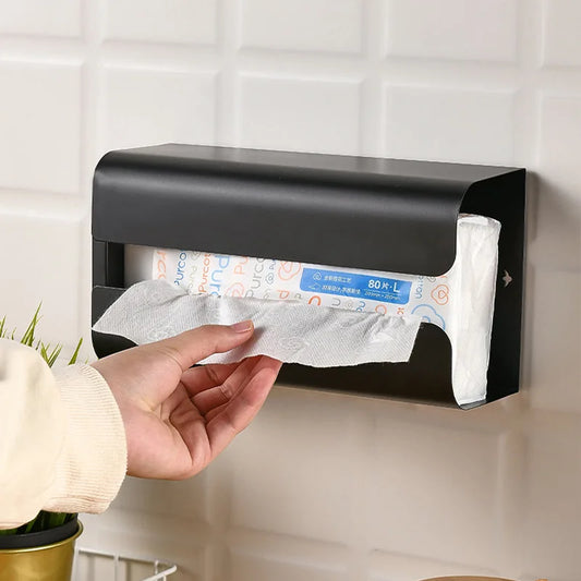 Bathroom Tissue Box Creative Wall-mounted Magnetic Absorbing Household Napkin Washing Towel Storage Box