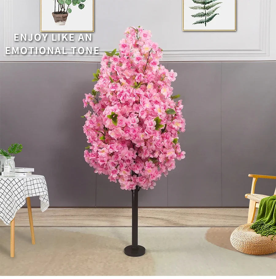 Artificial Cherry Tree Fake Plants Fake Tree Tabletop Living Room Pathway Guide DIY Party Wedding Decor Backdrop Home Decor