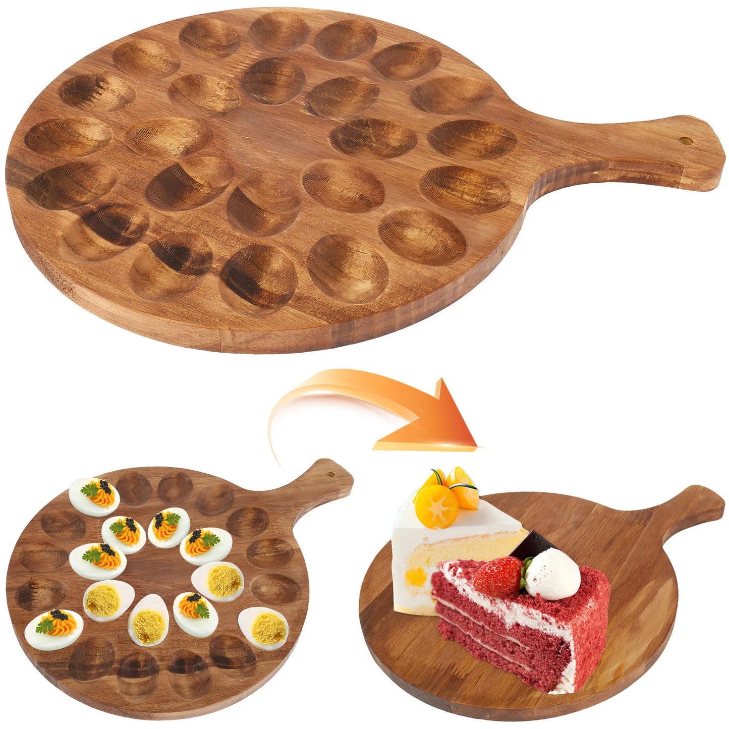 Wooden Egg Tray 6/24 Holes Egg Storage Holder Home Kitchen Cooking Organizer Rack for Tabletop Display Refrigerator Storage Tool